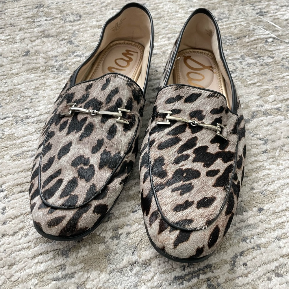 Sam Edelman Loraine Bit Leopard Real Calf Hair Loafers Womens Size 11 - Picture 12 of 12